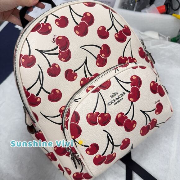 NWT Limited Coach Court Backpack With Cherry Print CAA72 - Picture 2 of 10